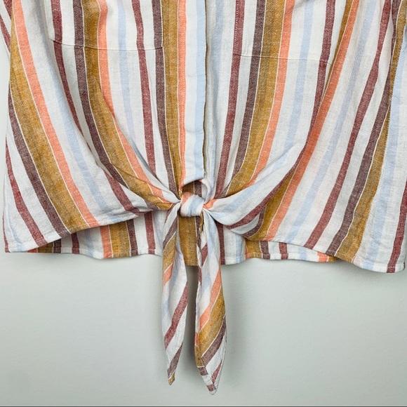 Cloth & Stone Multicolor Striped Sleeveless Tie Blouse - Picture 5 of 11